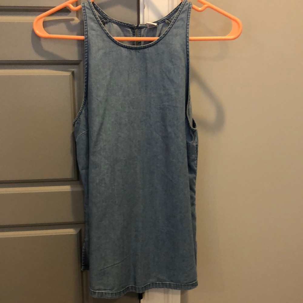 Chambray halter tank